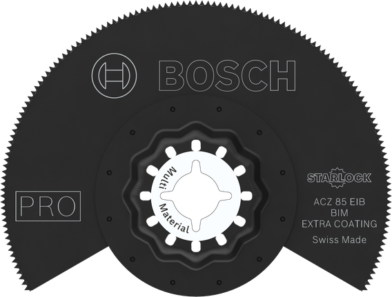 Hoja segmentada Bosch PRO ACZ 85 EIB de 85 mm para múltiples materiales.